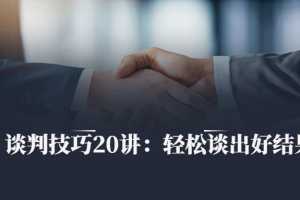 谈判技巧20讲：轻松谈出好效果