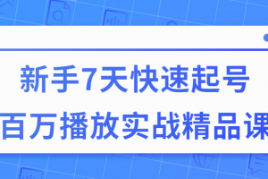 7天快速起号百万播放实战精品课