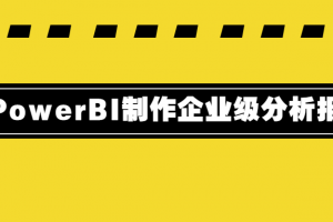 PowerBI制作企业级剖析讲述