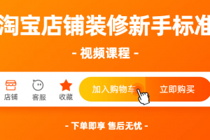 淘宝店肆装修新手尺度视频课程