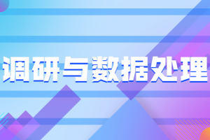 市场调研与数据处置手艺