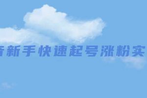 抖音新手快速起号涨粉实战课