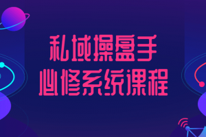 私域操盘手必修系统课程