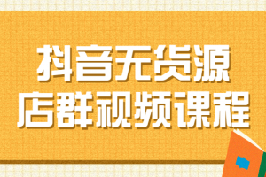 抖音无货源店群视频课程