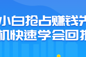 小白抢占赚钱先机快速学会回报