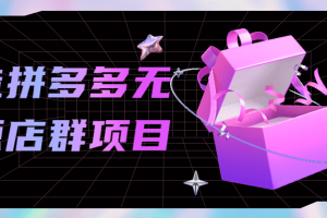 打造拼多多无货源店群项目