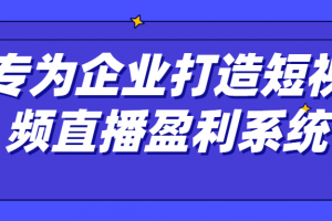 专为企业打造短视频直播盈利系统