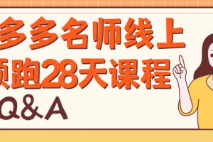 拼多多名师线上领跑28天课程