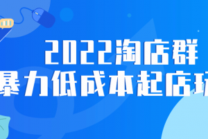 2022淘店群暴力低成本起店玩法