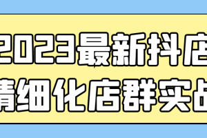 2023最新抖店精细化店群实战