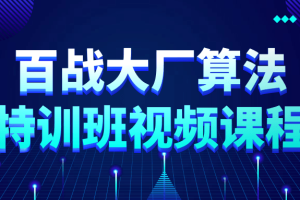 百战大厂算法特训班视频课程