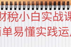 财�小白实战课简单易懂实践运用